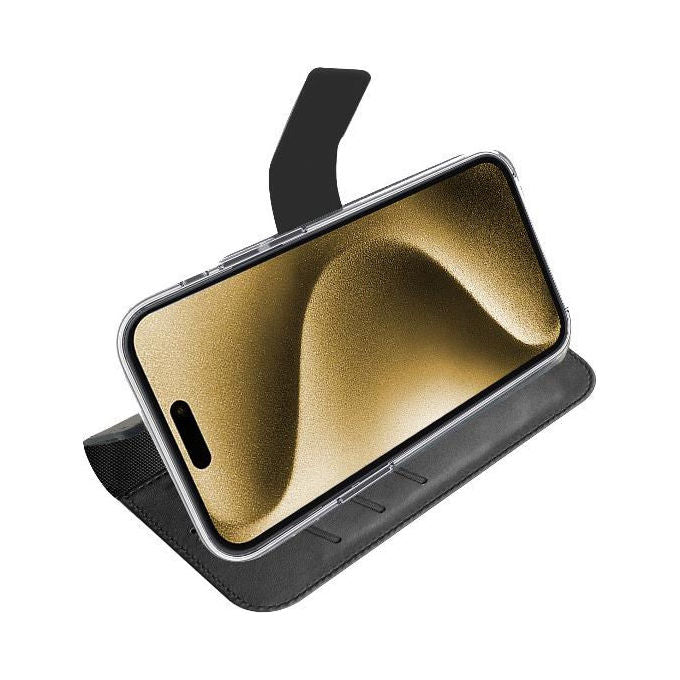 Celly Wallymag custodia a portafoglio in similpelle nera per iPhone Air