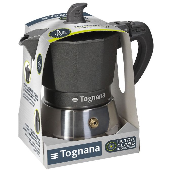 Tognana Caffettiera Moka 3 Tazze Ultra Class a Induzione Grigia