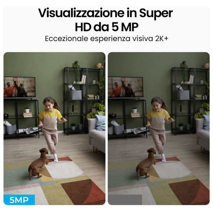 Reolink E331 telecamera IP Wi-Fi 2K per interni, pan tilt motorizzato, 5 MP, visione notturna, audio bidirezionale, microSD