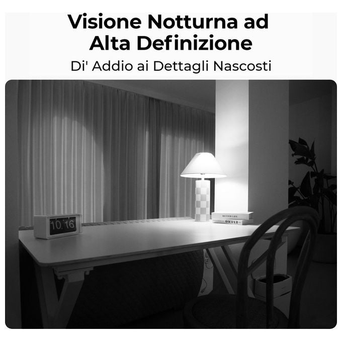 Reolink E331 telecamera IP Wi-Fi 2K per interni, pan tilt motorizzato, 5 MP, visione notturna, audio bidirezionale, microSD