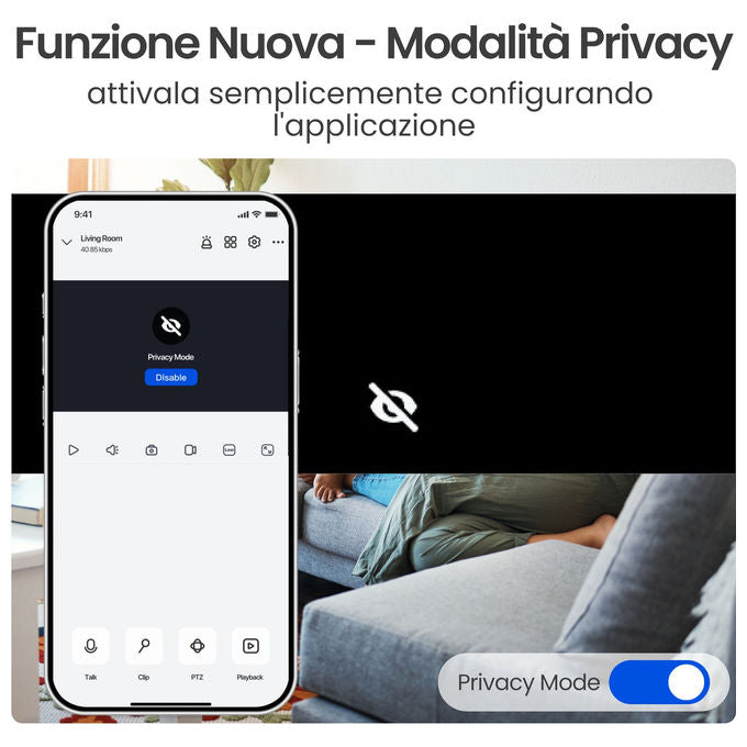 Reolink E331 telecamera IP Wi-Fi 2K per interni, pan tilt motorizzato, 5 MP, visione notturna, audio bidirezionale, microSD