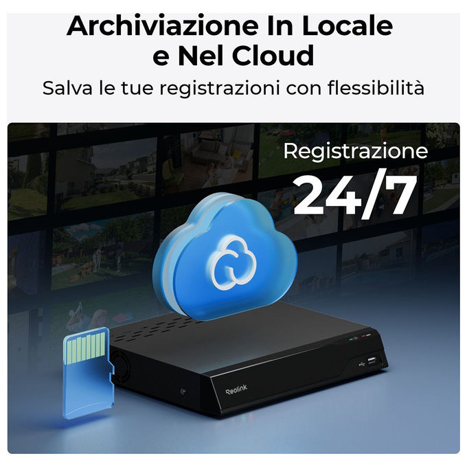 Reolink E331 telecamera IP Wi-Fi 2K per interni, pan tilt motorizzato, 5 MP, visione notturna, audio bidirezionale, microSD