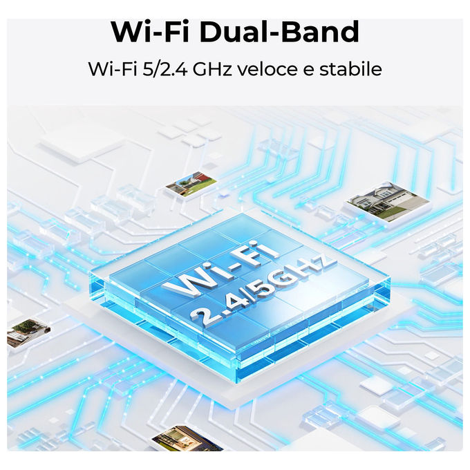 Reolink E331 telecamera IP Wi-Fi 2K per interni, pan tilt motorizzato, 5 MP, visione notturna, audio bidirezionale, microSD