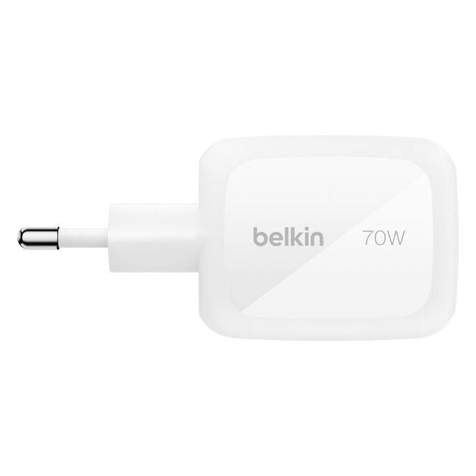 Belkin WCH018HQWH BoostCharge Pro Caricatore Interno 70 W Ricarica Rapida con 2 Porte USB-C PPS GaN colore Bianco