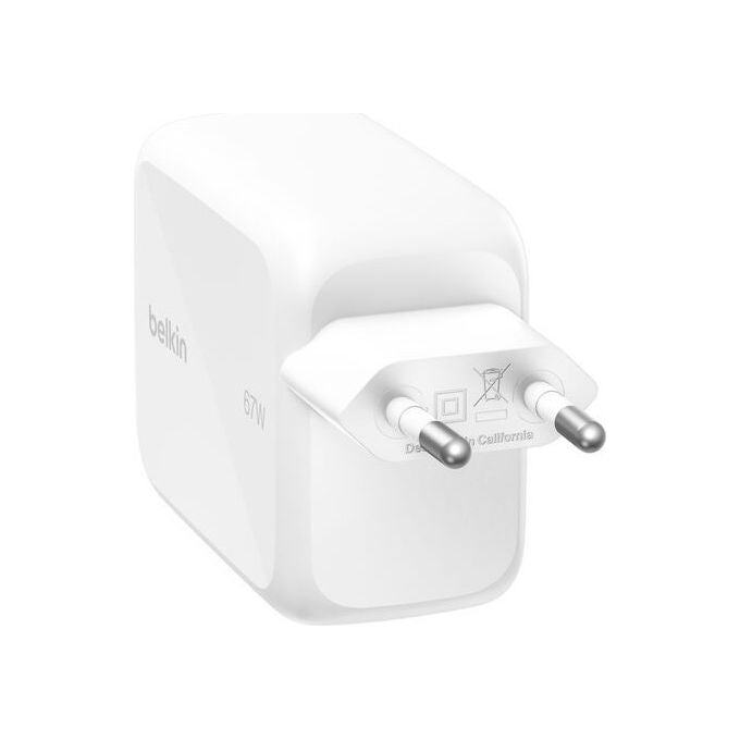 Belkin WCH022KQWH UltraCharge Adattatore settore con cavo retrattile 67 W Fast Charge 2 USB-C colore Bianco