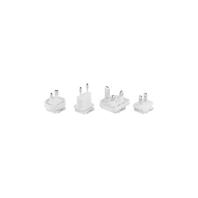 Alogic WCM3X100G Caricabatterie Multi Paese 3 Porte 100W con USB C e USB A Tecnologia GaN Adattatori Intercambiabili EU UK US AU colore Bianco