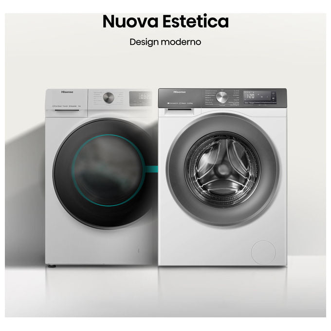 Hisense WD3S1043BW7 Lavasciuga Frontale 10.5-6 Kg 1400 rpm Classe A-D Motore Inverter Wi-Fi Vapore (84.5x59.5x59 cm) colore Bianco