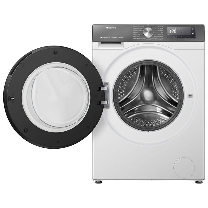 Hisense WD3S1043BW7 Lavasciuga Frontale 10.5-6 Kg 1400 rpm Classe A-D Motore Inverter Wi-Fi Vapore (84.5x59.5x59 cm) colore Bianco