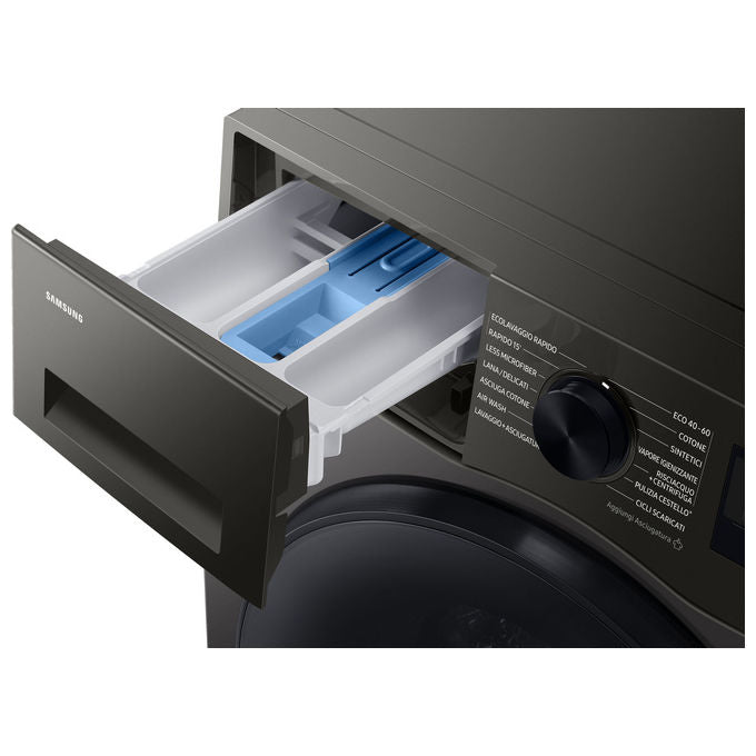 Samsung WD90HG5U34BXET Crystal Clean Lavasciuga Caricamento frontale 9-6 Kg 1400 rpm Classe A D Vapore Igienizzante Air Wash EcoBubble (60x59x85 cm) colore Nero Acciaio inox