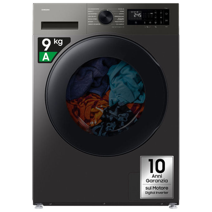 Samsung WD90HG5U34BXET Crystal Clean Lavasciuga Caricamento frontale 9-6 Kg 1400 rpm Classe A D Vapore Igienizzante Air Wash EcoBubble (60x59x85 cm) colore Nero Acciaio inox
