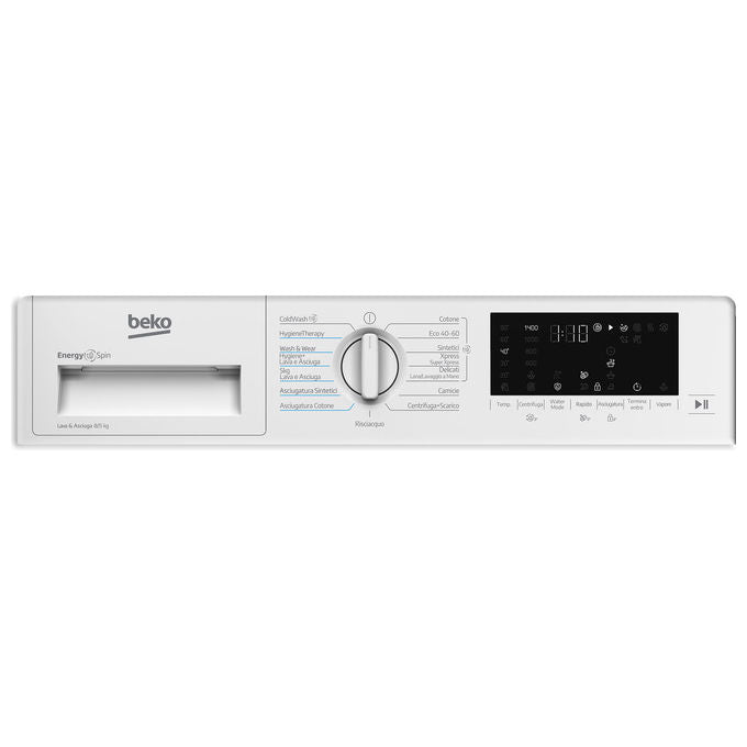 Beko WDI85DAW IT Lavasciuga da incasso 8-5 Kg 1400 rpm Classe D ProSmart Inverter SteamCure IronFast (82x60x56 cm) colore Bianco