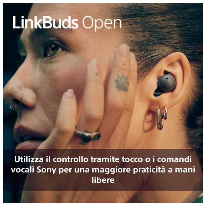 Sony WFL910W.CE7 LinkBuds Open Auricolari Wireless Bluetooth True Wireless con Driver ad Anello da 11 mm Resistenza IPX4 Autonomia fino a 22 Ore con Custodia colore Bianco