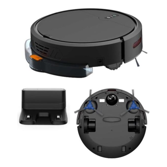 Akai robot aspirapolvere e lavapavimenti AKV02S, 600 Pa, 2 in 1, autonomia 100 minuti, rientro automatico, nero