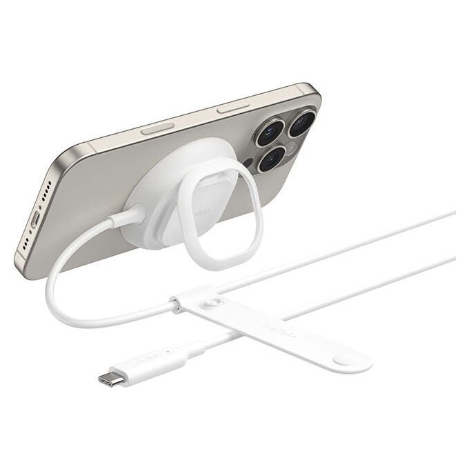 Belkin WIA013HQWH UltraCharge Caricabatterie Wireless Qi2 25W Ricarica Rapida MagSafe 1 Dispositivo Cavo 2 m colore Bianco