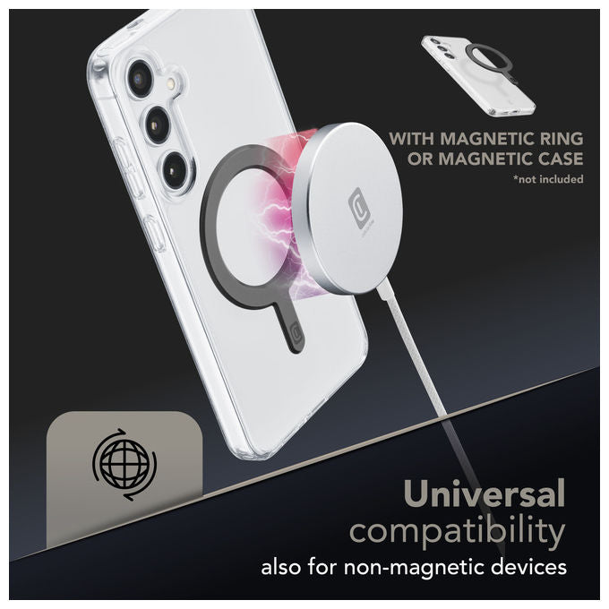 Cellularline, Caricatore Wireless Magnetico Qi2.2, 25W, Bianco