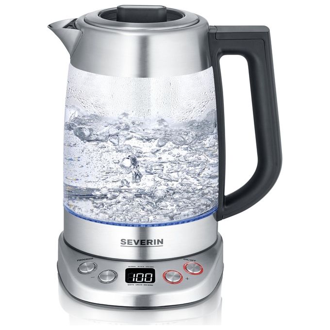 Severin WK3480 Bollitore Elettrico Senza Fili 1 7 L 3000 W con Funzione Easy Tea Select e Mantieni Caldo colore Bianco