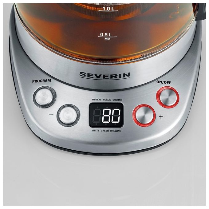 Severin WK3480 Bollitore Elettrico Senza Fili 1 7 L 3000 W con Funzione Easy Tea Select e Mantieni Caldo colore Bianco