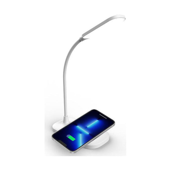 Celly, Lampada LED con Caricatore Wireless, 10W, Mini, Bianca