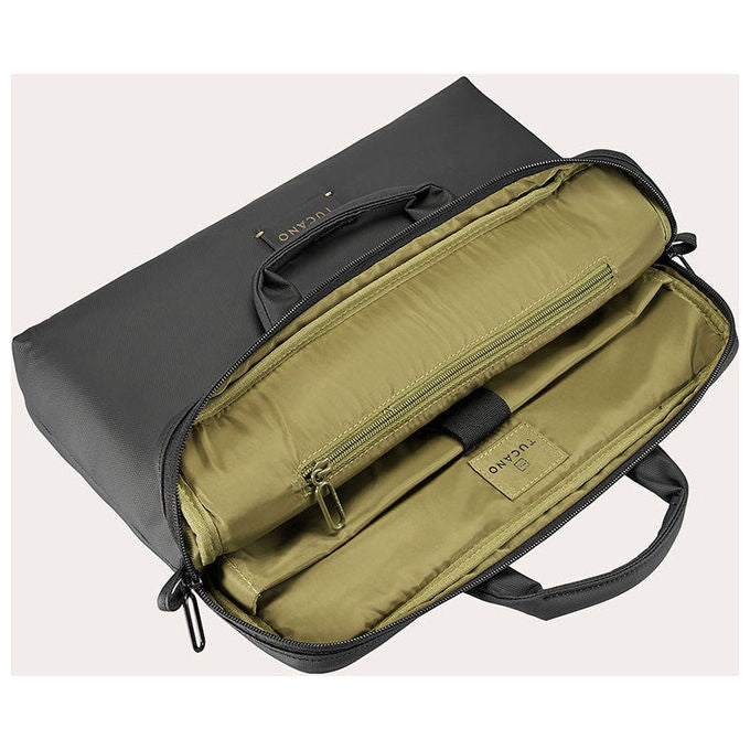 Tucano borsa laptop 14 pollici, Work Out 5 Slim, materiale riciclato, tracolla staccabile, nero