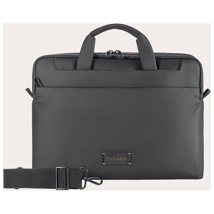 Tucano borsa laptop 14 pollici, Work Out 5 Slim, materiale riciclato, tracolla staccabile, nero