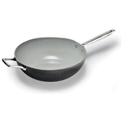 Alluflon Moneta Wok Armonia Finegres 32cm con Doppio Manico Nero