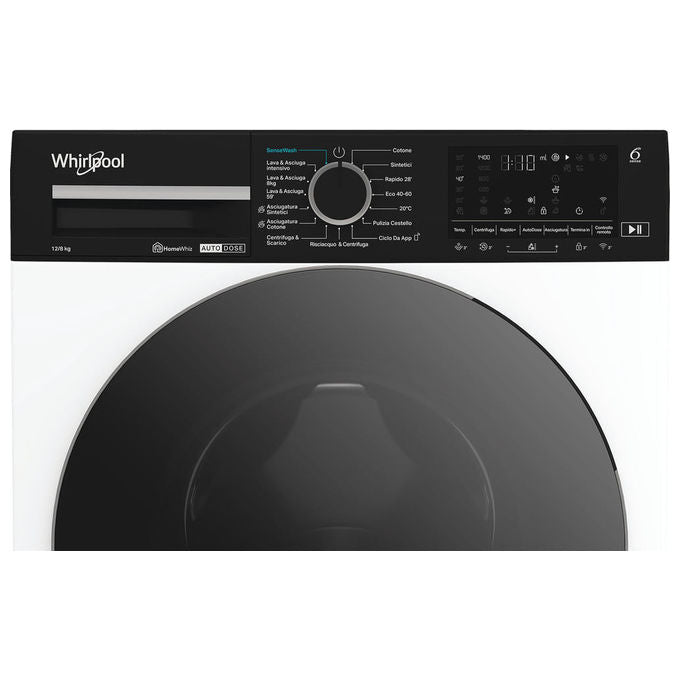 Whirlpool WPD 2836W ADS IT Lavasciuga Libera Installazione 12-8 Kg 1400 rpm Classe D 6th Sense SteamCare (84.5x60x65 cm) colore Bianco