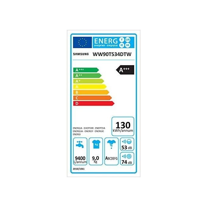 Samsung WW90T534DTW-S3 - Lavatrice a carica frontale 9 kg, 1400 rpm, Classe A, AI Control, Ecodosatore, Vapore Igienizzante, (85x60x55 cm), Bianco