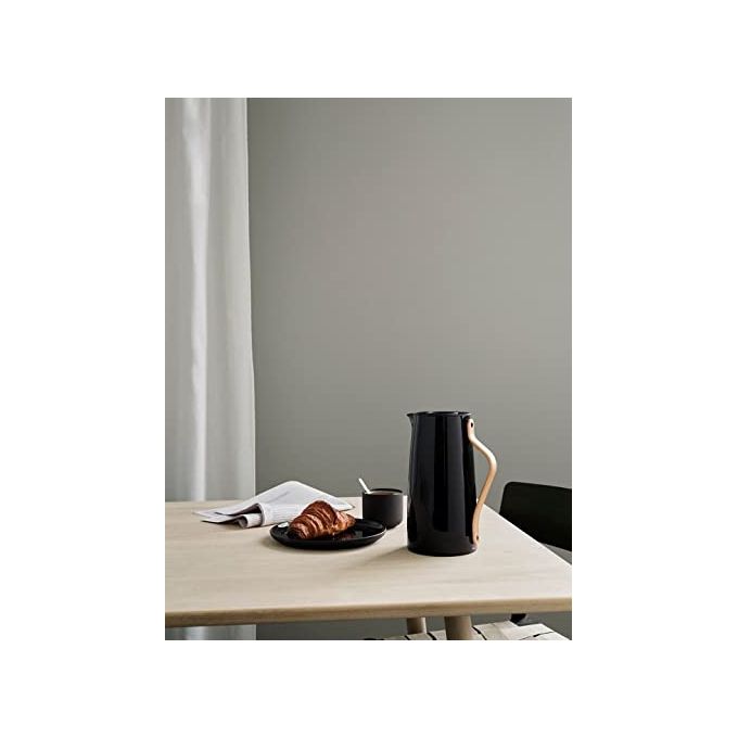 Stelton X-200-2 Caraffa Termica Sottovuoto per Caffe' 1,2 L Acciaio Inossidabile Manico in Faggio colore Nero