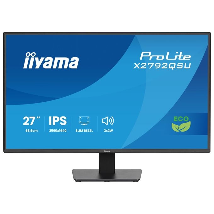 Iiyama ProLite X2792QSU-B1 monitor 27 pollici, QHD 2560x1440, IPS, 120 Hz, 3 ms, AMD FreeSync, hub USB, altoparlanti, nero
