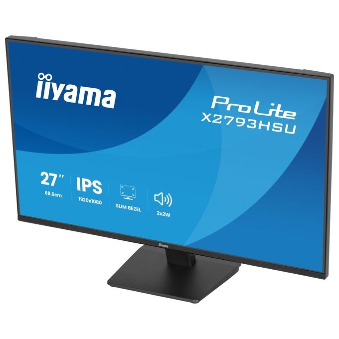 Iiyama ProLite X2793HSU-B1 monitor 27 pollici, Full HD IPS, 120 Hz, 1 ms, AMD FreeSync, hub USB, HDMI, DisplayPort, nero
