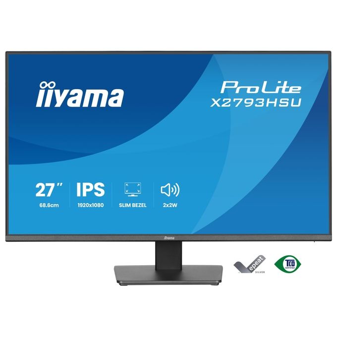 Iiyama ProLite X2793HSU-B1 monitor 27 pollici, Full HD IPS, 120 Hz, 1 ms, AMD FreeSync, hub USB, HDMI, DisplayPort, nero