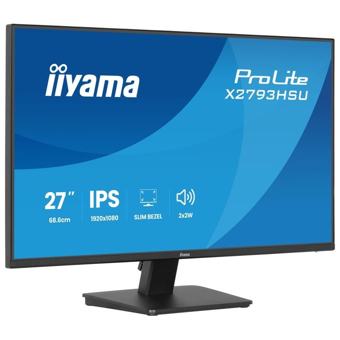 Iiyama ProLite X2793HSU-B1 monitor 27 pollici, Full HD IPS, 120 Hz, 1 ms, AMD FreeSync, hub USB, HDMI, DisplayPort, nero