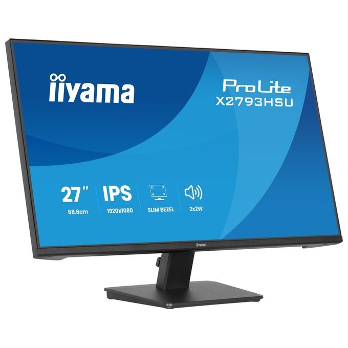 Iiyama ProLite X2793HSU-B1 monitor 27 pollici, Full HD IPS, 120 Hz, 1 ms, AMD FreeSync, hub USB, HDMI, DisplayPort, nero