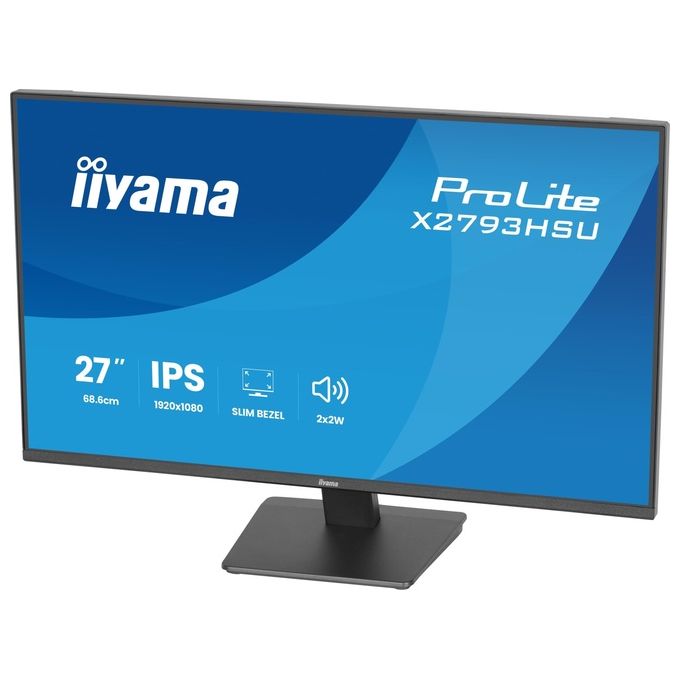 Iiyama ProLite X2793HSU-B1 monitor 27 pollici, Full HD IPS, 120 Hz, 1 ms, AMD FreeSync, hub USB, HDMI, DisplayPort, nero