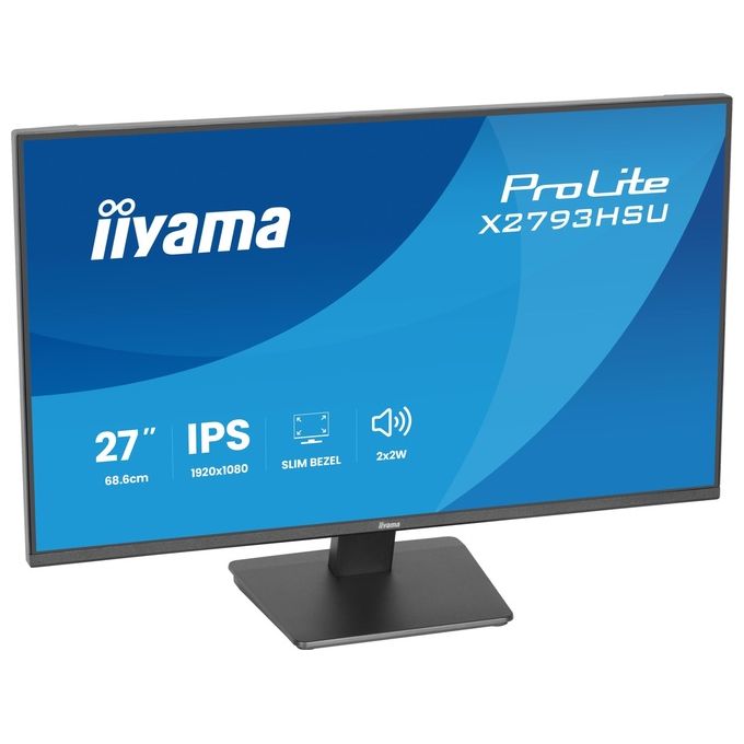 Iiyama ProLite X2793HSU-B1 monitor 27 pollici, Full HD IPS, 120 Hz, 1 ms, AMD FreeSync, hub USB, HDMI, DisplayPort, nero