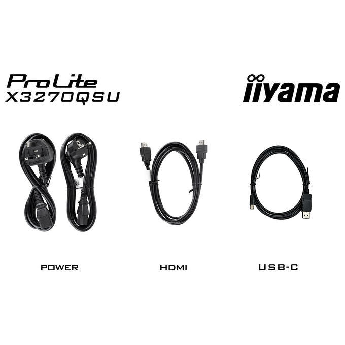 Iiyama ProLite X3270QSU-B1 monitor 31.5 pollici, IPS, QHD 2560x1440, 100Hz, Adaptive Sync, hub USB, altoparlanti integrati, nero