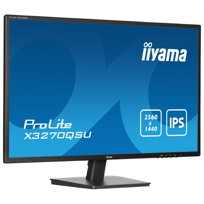 Iiyama ProLite X3270QSU-B1 monitor 31.5 pollici, IPS, QHD 2560x1440, 100Hz, Adaptive Sync, hub USB, altoparlanti integrati, nero