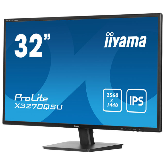 Iiyama ProLite X3270QSU-B1 monitor 31.5 pollici, IPS, QHD 2560x1440, 100Hz, Adaptive Sync, hub USB, altoparlanti integrati, nero