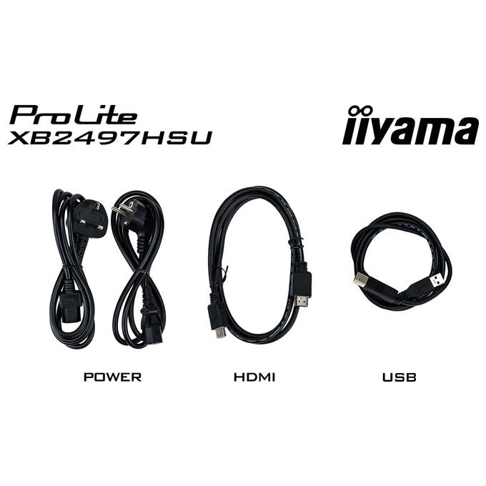 Iiyama ProLite XB2497HSU-B1 monitor 23,8 pollici, Full HD 1920x1080, IPS LED, 120 Hz, Flicker-Free, hub USB, HDMI, DisplayPort