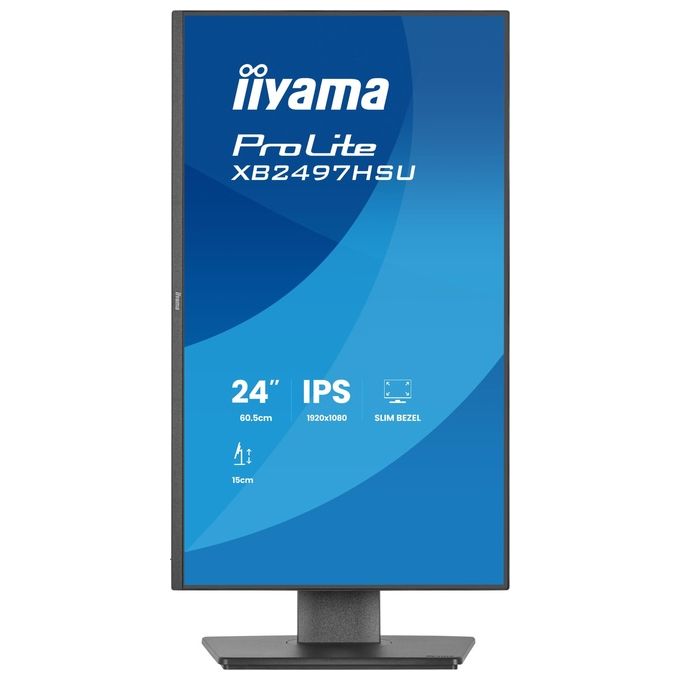 Iiyama ProLite XB2497HSU-B1 monitor 23,8 pollici, Full HD 1920x1080, IPS LED, 120 Hz, Flicker-Free, hub USB, HDMI, DisplayPort