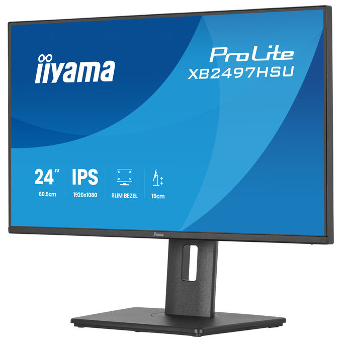 Iiyama ProLite XB2497HSU-B1 monitor 23,8 pollici, Full HD 1920x1080, IPS LED, 120 Hz, Flicker-Free, hub USB, HDMI, DisplayPort