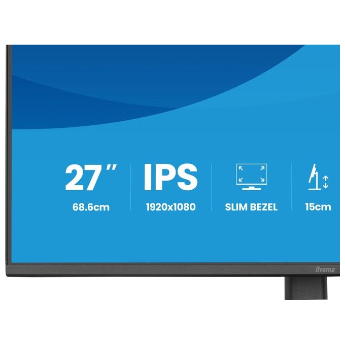 Iiyama ProLite XB2793HSU-B1, monitor 27 pollici Full HD IPS, 120Hz, 1ms, hub USB, HDMI, DisplayPort, regolabile in altezza
