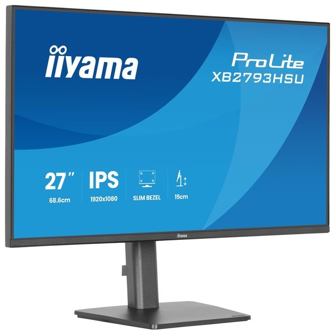 Iiyama ProLite XB2793HSU-B1, monitor 27 pollici Full HD IPS, 120Hz, 1ms, hub USB, HDMI, DisplayPort, regolabile in altezza