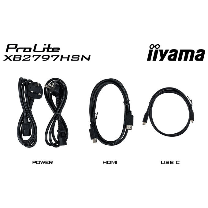 Iiyama ProLite XB2797HSN-B1 monitor 27 pollici, IPS Full HD, docking USB-C 65W, 100Hz, RJ45, hub USB, regolabile in altezza