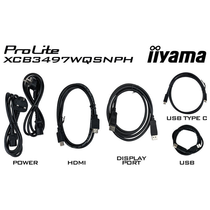 Iiyama monitor curvo 34 pollici UWQHD, ProLite XCB3497WQSNPH-B1, pannello VA, webcam 5MP Windows Hello, dock USB-C 95W, switch KVM, LAN, 120Hz