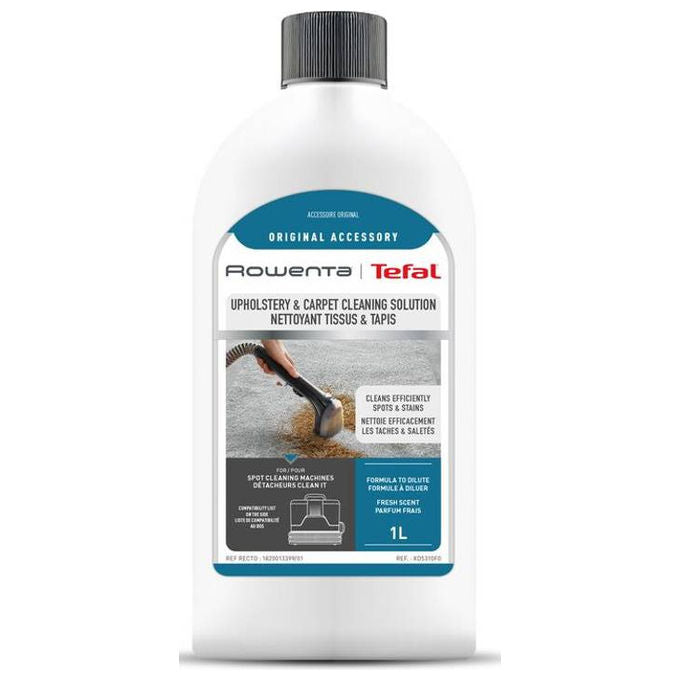 Rowenta XD5310F0 Soluzione Detergente Tessuti e Tappeti 1L Concentrata da Diluire Elimina Macchie Profumo Fresco colore Bianco