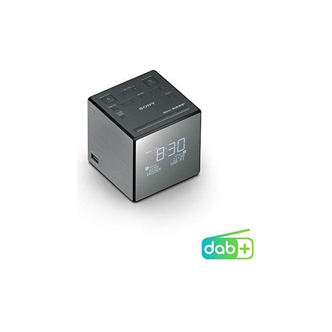 Sony XDRC1DBP Radiosveglia DAB DAB+ FM Display LCD 2 Sveglie Funzione Snooze Batteria Backup colore Nero Argento