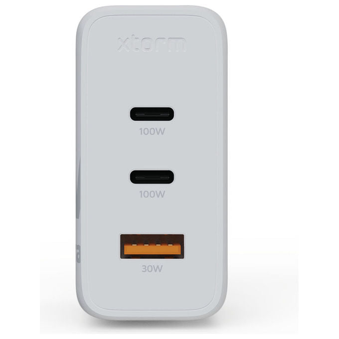 Xtorm XEC100 GaN2 Ultra Caricabatterie da Muro 100W 3 Porte 2x USB-C PD USB-A Quick Charge 3.0 colore Bianco