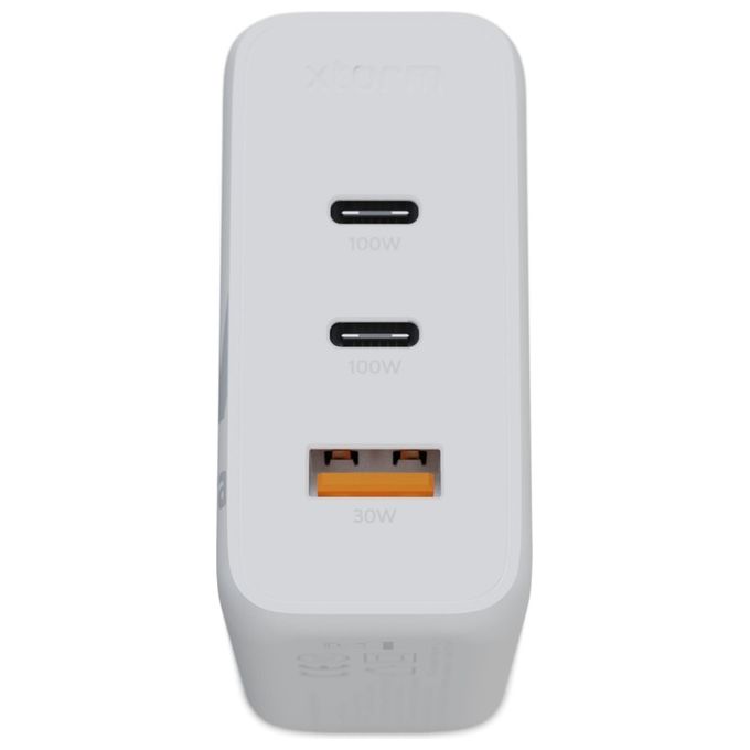 Xtorm XEC100 GaN2 Ultra Caricabatterie da Muro 100W 3 Porte 2x USB-C PD USB-A Quick Charge 3.0 colore Bianco