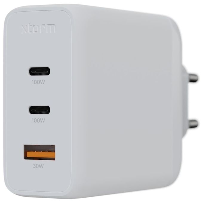 Xtorm XEC100 GaN2 Ultra Caricabatterie da Muro 100W 3 Porte 2x USB-C PD USB-A Quick Charge 3.0 colore Bianco
